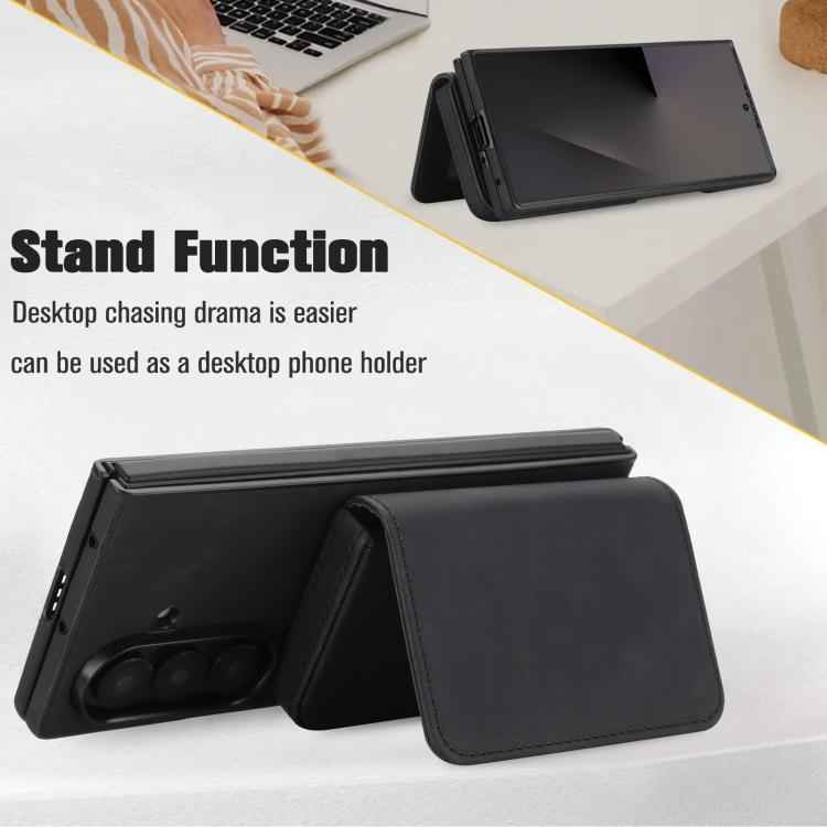 Retro Faux Leather Detachable Magnetic Wallet Bag RFID Blocking Phone Case, For Samsung Galaxy Z Fold7 5G