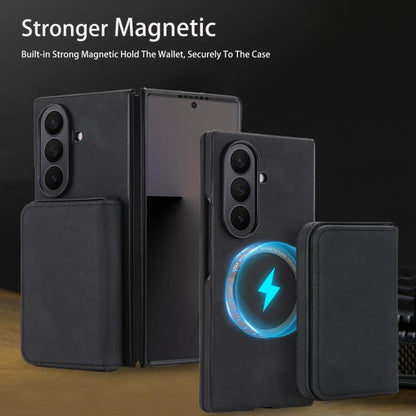 Retro Faux Leather Detachable Magnetic Wallet Bag RFID Blocking Phone Case, For Samsung Galaxy Z Fold7 5G
