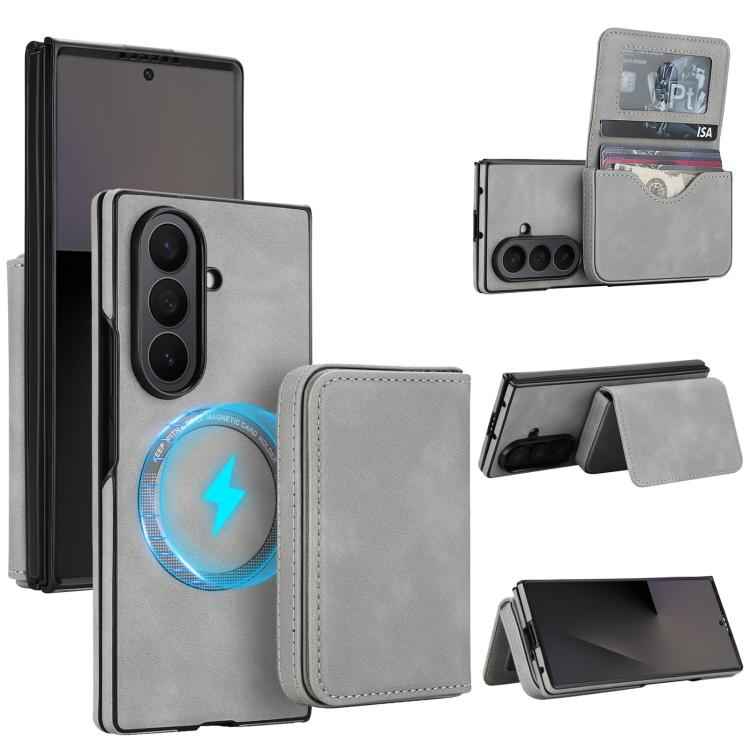 Retro Faux Leather Detachable Magnetic Wallet Bag RFID Blocking Phone Case, For Samsung Galaxy Z Fold7 5G