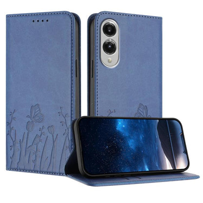 Tulips Butterfly Pattern Magnetic Vegan Leather Phone Case, For Samsung Galaxy S25 Edge 5G, For Samsung Galaxy S25 5G, For Samsung Galaxy S25+ 5G, For Samsung Galaxy S25 Ultra 5G