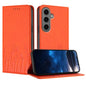 Tulips Butterfly Pattern Magnetic Vegan Leather Phone Case, For Samsung Galaxy S24 FE 5G, For Samsung Galaxy S24 Ultra 5G, For Samsung Galaxy S24+ 5G, For Samsung Galaxy S24 5G