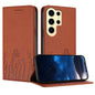 Tulips Butterfly Pattern Magnetic Vegan Leather Phone Case, For Samsung Galaxy S24 FE 5G, For Samsung Galaxy S24 Ultra 5G, For Samsung Galaxy S24+ 5G, For Samsung Galaxy S24 5G