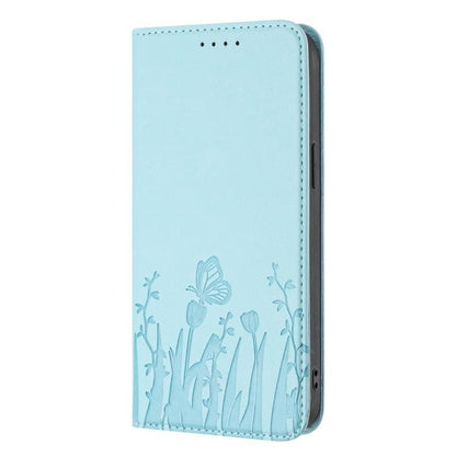 Tulips Butterfly Pattern Magnetic Vegan Leather Phone Case, For Samsung Galaxy S24 FE 5G, For Samsung Galaxy S24 Ultra 5G, For Samsung Galaxy S24+ 5G, For Samsung Galaxy S24 5G