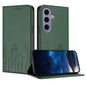 Tulips Butterfly Pattern Magnetic Vegan Leather Phone Case, For Samsung Galaxy S24 FE 5G, For Samsung Galaxy S24 Ultra 5G, For Samsung Galaxy S24+ 5G, For Samsung Galaxy S24 5G