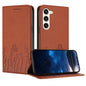 Tulips Butterfly Pattern Magnetic Vegan Leather Phone Case, For Samsung Galaxy S23 FE 5G, For Samsung Galaxy S23 Ultra 5G, For Samsung Galaxy S23+ 5G, For Samsung Galaxy S23 5G