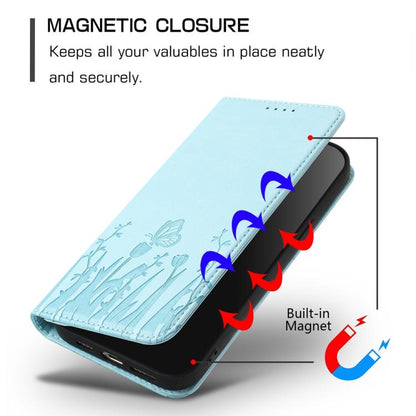 Tulips Butterfly Pattern Magnetic Vegan Leather Phone Case, For Samsung Galaxy S23 FE 5G, For Samsung Galaxy S23 Ultra 5G, For Samsung Galaxy S23+ 5G, For Samsung Galaxy S23 5G