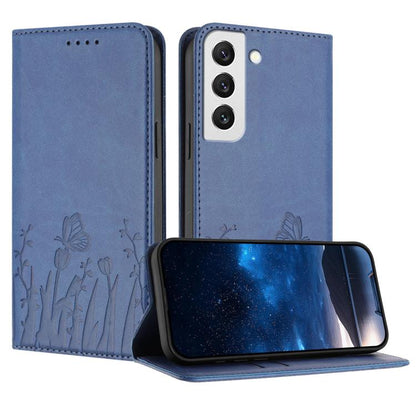 Tulips Butterfly Pattern Magnetic Vegan Leather Phone Case, For Samsung Galaxy S20 FE, For Samsung Galaxy S22 Ultra 5G, For Samsung Galaxy S22+ 5G, For Samsung Galaxy S22 5G