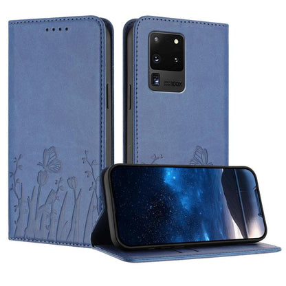 Tulips Butterfly Pattern Magnetic Vegan Leather Phone Case, For Samsung Galaxy Note20 Ultra, For Samsung Galaxy Note20, For Samsung Galaxy S20 Ultra, For Samsung Galaxy S20