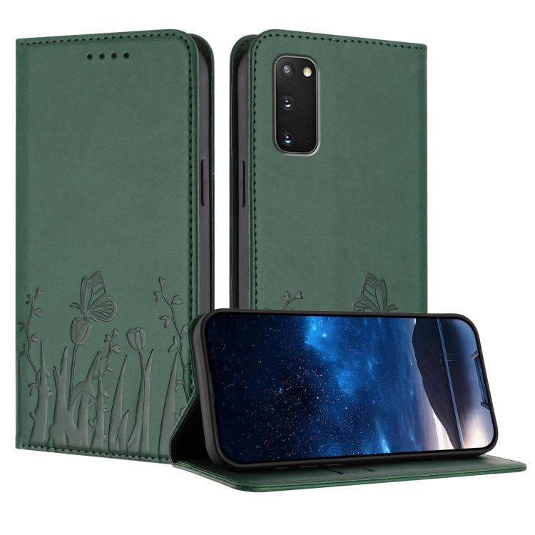 Tulips Butterfly Pattern Magnetic Vegan Leather Phone Case, For Samsung Galaxy S20 FE, For Samsung Galaxy S22 Ultra 5G, For Samsung Galaxy S22+ 5G, For Samsung Galaxy S22 5G