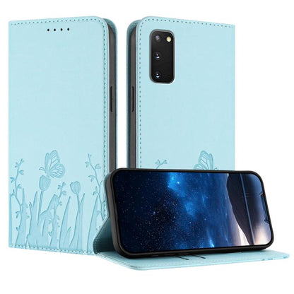 Tulips Butterfly Pattern Magnetic Vegan Leather Phone Case, For Samsung Galaxy Note20 Ultra, For Samsung Galaxy Note20, For Samsung Galaxy S20 Ultra, For Samsung Galaxy S20