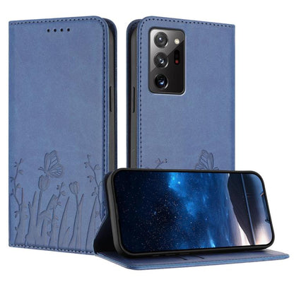 Tulips Butterfly Pattern Magnetic Vegan Leather Phone Case, For Samsung Galaxy Note20 Ultra, For Samsung Galaxy Note20, For Samsung Galaxy S20 Ultra, For Samsung Galaxy S20