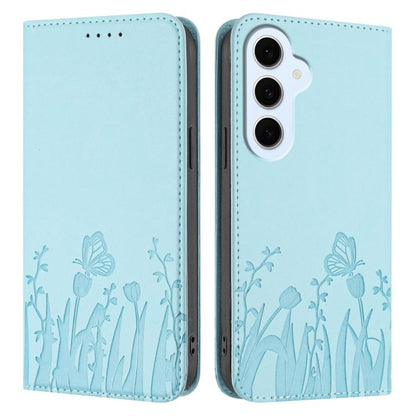 Tulips Butterfly Pattern Magnetic Vegan Leather Phone Case, For Galaxy S26 FE 5G, For Samsung Galaxy S26 Ultra 5G, For Samsung Galaxy S26 5G, For Samsung Galaxy S25 FE 5G