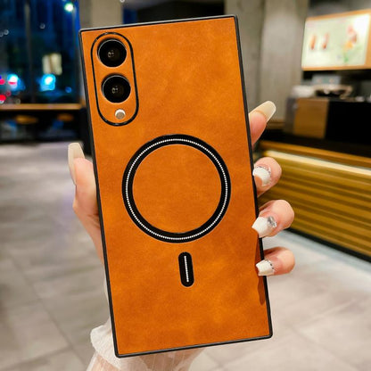 Lambskin Faux Leather Magnetic Phone Case, For Samsung Galaxy S26+ 5G, For Samsung Galaxy S26 Ultra 5G, For Samsung Galaxy S26 5G, For Samsung Galaxy S25 FE 5G, For Samsung Galaxy S25 Edge 5G, For Samsung Galaxy S25 5G, For Samsung Galaxy S25+ 5G      ...