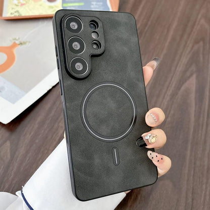 Lambskin Faux Leather Magnetic Phone Case, For Samsung Galaxy S26+ 5G, For Samsung Galaxy S26 Ultra 5G, For Samsung Galaxy S26 5G, For Samsung Galaxy S25 FE 5G, For Samsung Galaxy S25 Edge 5G, For Samsung Galaxy S25 5G, For Samsung Galaxy S25+ 5G      ...