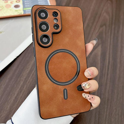 Lambskin Faux Leather Magnetic Phone Case, For Samsung Galaxy S26+ 5G, For Samsung Galaxy S26 Ultra 5G, For Samsung Galaxy S26 5G, For Samsung Galaxy S25 FE 5G, For Samsung Galaxy S25 Edge 5G, For Samsung Galaxy S25 5G, For Samsung Galaxy S25+ 5G      ...