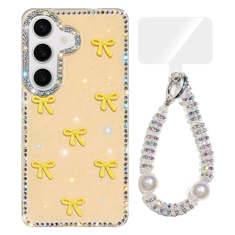 Sparkling IMD Colorful Bow Phone Case with Bracelet, For Samsung Galaxy S24 5G, For Samsung Galaxy S23 Ultra 5G
