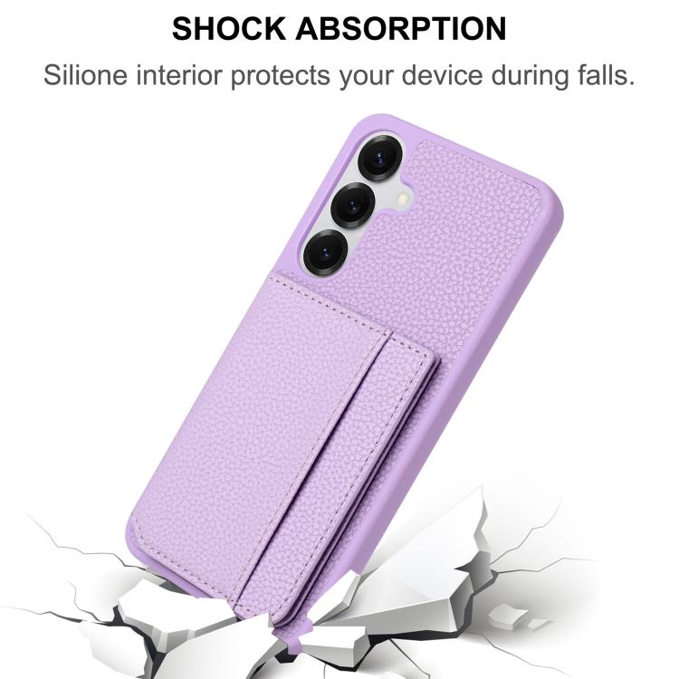 Litchi Pattern Magnetic Card Bag Holder Phone Case, For Samsung Galaxy S26+ 5G, For Samsung Galaxy S26 Ultra 5G, For Samsung Galaxy S26 5G, For Samsung Galaxy S25 FE 5G, For Samsung Galaxy S25 5G, For Samsung Galaxy S25+ 5G                             ...