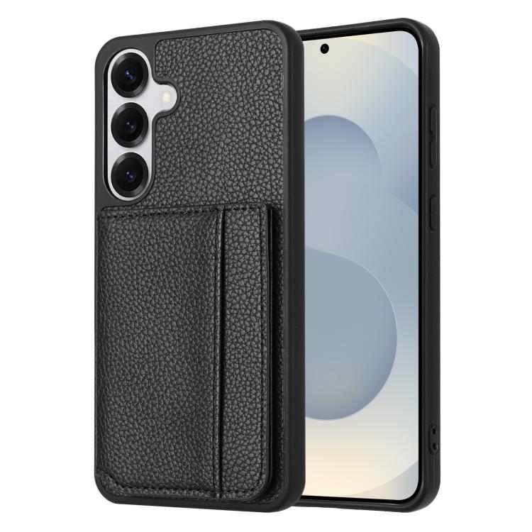 Litchi Pattern Magnetic Card Bag Holder Phone Case, For Samsung Galaxy S26+ 5G, For Samsung Galaxy S26 Ultra 5G, For Samsung Galaxy S26 5G, For Samsung Galaxy S25 FE 5G, For Samsung Galaxy S25 5G, For Samsung Galaxy S25+ 5G                             ...