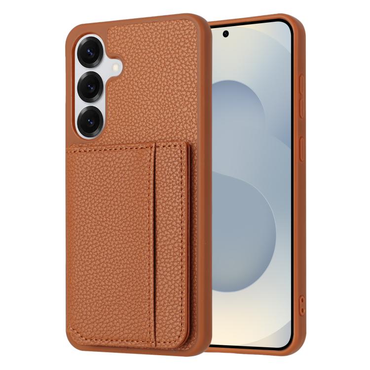 Litchi Pattern Magnetic Card Bag Holder Phone Case, For Samsung Galaxy S26+ 5G, For Samsung Galaxy S26 Ultra 5G, For Samsung Galaxy S26 5G, For Samsung Galaxy S25 FE 5G, For Samsung Galaxy S25 5G, For Samsung Galaxy S25+ 5G                             ...