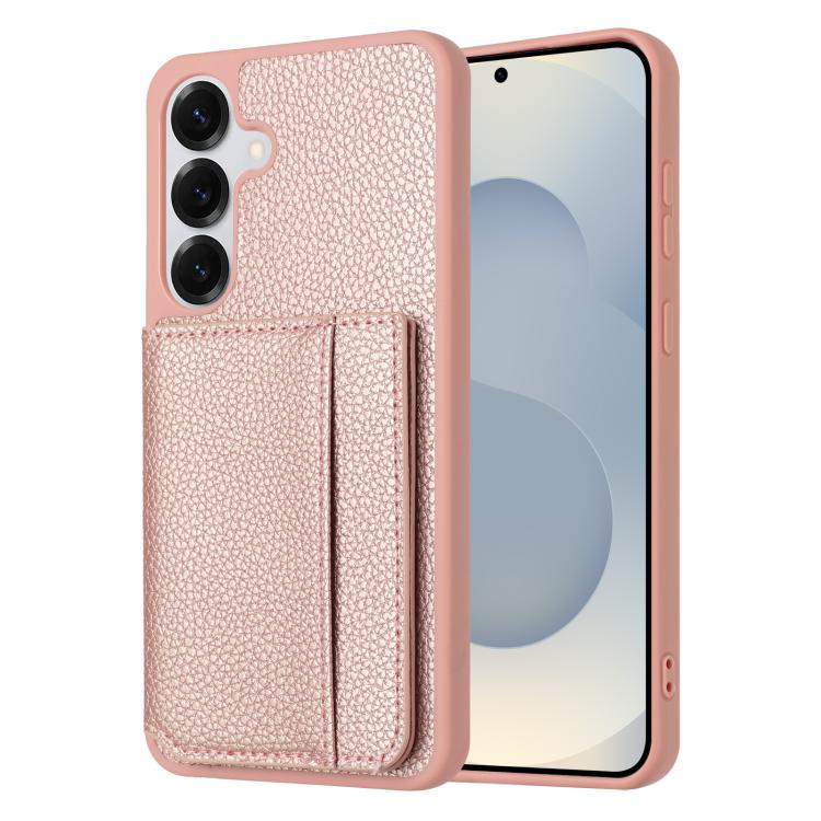 Litchi Pattern Magnetic Card Bag Holder Phone Case, For Samsung Galaxy S26+ 5G, For Samsung Galaxy S26 Ultra 5G, For Samsung Galaxy S26 5G, For Samsung Galaxy S25 FE 5G, For Samsung Galaxy S25 5G, For Samsung Galaxy S25+ 5G                             ...