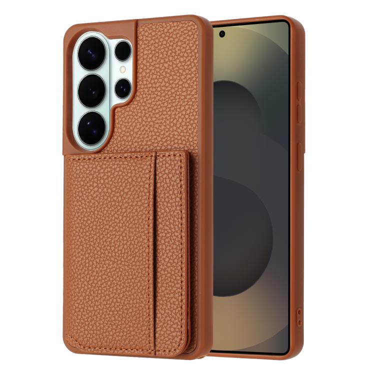 Litchi Pattern Magnetic Card Bag Holder Phone Case, For Samsung Galaxy S26+ 5G, For Samsung Galaxy S26 Ultra 5G, For Samsung Galaxy S26 5G, For Samsung Galaxy S25 FE 5G, For Samsung Galaxy S25 5G, For Samsung Galaxy S25+ 5G                             ...