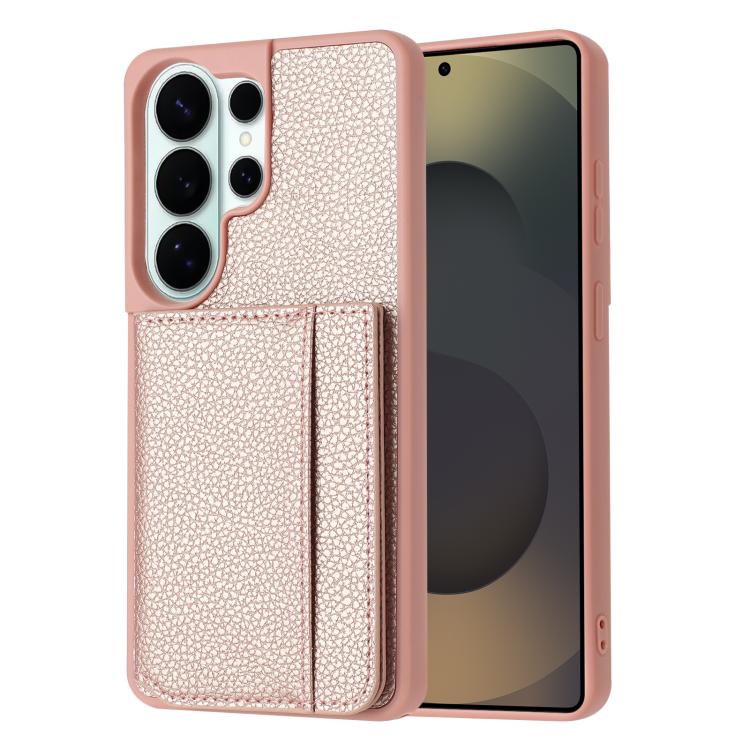 Litchi Pattern Magnetic Card Bag Holder Phone Case, For Samsung Galaxy S26+ 5G, For Samsung Galaxy S26 Ultra 5G, For Samsung Galaxy S26 5G, For Samsung Galaxy S25 FE 5G, For Samsung Galaxy S25 5G, For Samsung Galaxy S25+ 5G                             ...