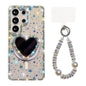 Sparkling IMD Heart-Shaped Mirror Magnetic Phone Case with Bracelet, For Samsung Galaxy S24+ 5G, For Samsung Galaxy S24 5G, For Samsung Galaxy S23 Ultra 5G