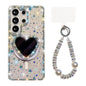 Sparkling IMD Heart-Shaped Mirror Magnetic Phone Case with Bracelet, For Samsung Galaxy S26+ 5G, For Samsung Galaxy S26 Ultra 5G, For Samsung Galaxy S26 5G, For Samsung Galaxy S25 5G, For Samsung Galaxy S25+ 5G, For Samsung Galaxy S25 Ultra 5G         ...