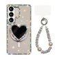 Sparkling IMD Heart-Shaped Mirror Magnetic Phone Case with Bracelet, For Samsung Galaxy S26+ 5G, For Samsung Galaxy S26 Ultra 5G, For Samsung Galaxy S26 5G, For Samsung Galaxy S25 5G, For Samsung Galaxy S25+ 5G, For Samsung Galaxy S25 Ultra 5G         ...