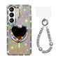 Sparkling IMD Heart-Shaped Mirror Magnetic Phone Case with Bracelet, For Samsung Galaxy S26+ 5G, For Samsung Galaxy S26 Ultra 5G, For Samsung Galaxy S26 5G, For Samsung Galaxy S25 5G, For Samsung Galaxy S25+ 5G, For Samsung Galaxy S25 Ultra 5G         ...