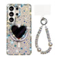 Sparkling IMD Heart-Shaped Mirror Magnetic Phone Case with Bracelet, For Samsung Galaxy S26+ 5G, For Samsung Galaxy S26 Ultra 5G, For Samsung Galaxy S26 5G, For Samsung Galaxy S25 5G, For Samsung Galaxy S25+ 5G, For Samsung Galaxy S25 Ultra 5G         ...