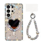 Sparkling IMD Heart-Shaped Mirror Magnetic Phone Case with Bracelet, For Samsung Galaxy S26+ 5G, For Samsung Galaxy S26 Ultra 5G, For Samsung Galaxy S26 5G, For Samsung Galaxy S25 5G, For Samsung Galaxy S25+ 5G, For Samsung Galaxy S25 Ultra 5G         ...