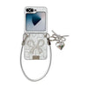 Scale Texture Bow Phone Case with Wrist Strap / Nameplate, For Samsung Galaxy Z Flip6/7 FE, For Samsung Galaxy Z Fold7 5G, For Samsung Galaxy Z Flip7 5G, For Samsung Galaxy Z Fold6, For Samsung Galaxy Z Fold5, For Samsung Galaxy Z Flip5
