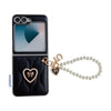 Puffer Jacket Texture 3D Heart Phone Case with Wrist Strap, For Samsung Galaxy Z Flip6/7 FE, For Samsung Galaxy Z Fold7 5G, For Samsung Galaxy Z Flip7 5G, For Samsung Galaxy Z Flip5