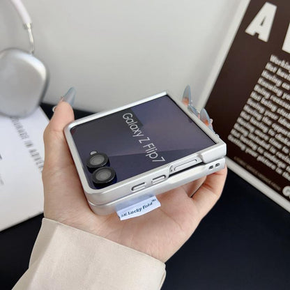 Puffer Jacket Texture 3D Heart Phone Case with Wrist Strap, For Samsung Galaxy Z Flip6/7 FE, For Samsung Galaxy Z Fold7 5G, For Samsung Galaxy Z Flip7 5G, For Samsung Galaxy Z Flip5