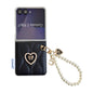 Puffer Jacket Texture 3D Heart Phone Case with Wrist Strap, For Samsung Galaxy Z Flip6/7 FE, For Samsung Galaxy Z Fold7 5G, For Samsung Galaxy Z Flip7 5G, For Samsung Galaxy Z Flip5