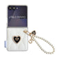 Puffer Jacket Texture 3D Heart Phone Case with Wrist Strap, For Samsung Galaxy Z Flip6/7 FE, For Samsung Galaxy Z Fold7 5G, For Samsung Galaxy Z Flip7 5G, For Samsung Galaxy Z Flip5