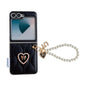 Puffer Jacket Texture 3D Heart Phone Case with Wrist Strap, For Samsung Galaxy Z Flip6/7 FE, For Samsung Galaxy Z Fold7 5G, For Samsung Galaxy Z Flip7 5G, For Samsung Galaxy Z Flip5