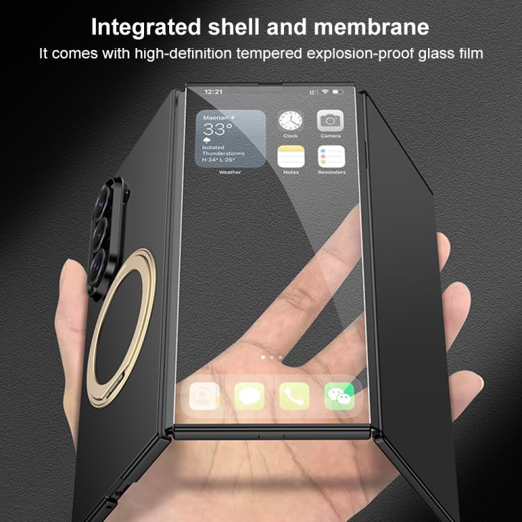 GKK Integrated Full Cover Frame Ultra-thin Magnetic Phone Case with Rotating Holder, For Samsung Galaxy Z TriFold