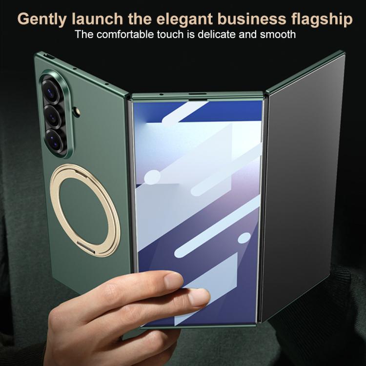 GKK Integrated Full Cover Frame Ultra-thin Magnetic Phone Case with Rotating Holder, For Samsung Galaxy Z TriFold