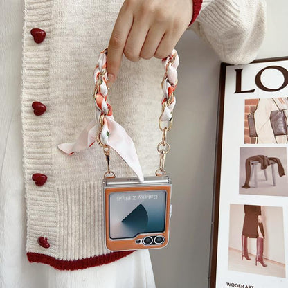 Puffer Jacket Scarf Fabric Wrist Strap Phone Case, For Samsung Galaxy Z Flip6/7 FE, For Samsung Galaxy Z Fold7 5G, For Samsung Galaxy Z Flip7 5G, For Samsung Galaxy Z Flip5