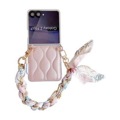 Puffer Jacket Scarf Fabric Wrist Strap Phone Case, For Samsung Galaxy Z Flip6/7 FE, For Samsung Galaxy Z Fold7 5G, For Samsung Galaxy Z Flip7 5G, For Samsung Galaxy Z Flip5