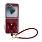 Puffer Jacket Bow Phone Case with  Wrist Strap, For Samsung Galaxy Z Flip6/7 FE, For Samsung Galaxy Z Fold7 5G, For Samsung Galaxy Z Flip7 5G, For Samsung Galaxy Z Flip5