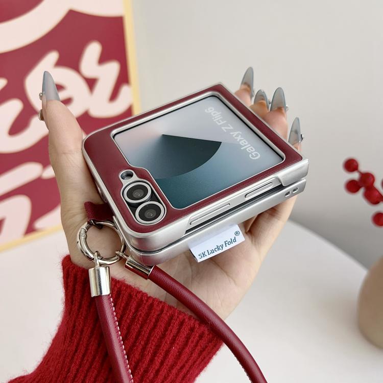 Puffer Jacket Bow Phone Case with  Wrist Strap, For Samsung Galaxy Z Flip6/7 FE, For Samsung Galaxy Z Fold7 5G, For Samsung Galaxy Z Flip7 5G, For Samsung Galaxy Z Flip5