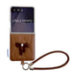 Puffer Jacket Bow Phone Case with  Wrist Strap, For Samsung Galaxy Z Flip6/7 FE, For Samsung Galaxy Z Fold7 5G, For Samsung Galaxy Z Flip7 5G, For Samsung Galaxy Z Flip5
