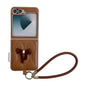 Puffer Jacket Bow Phone Case with  Wrist Strap, For Samsung Galaxy Z Flip6/7 FE, For Samsung Galaxy Z Fold7 5G, For Samsung Galaxy Z Flip7 5G, For Samsung Galaxy Z Flip5