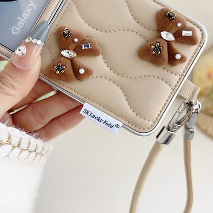 Puffer Jacket Chic Phone Case with Wrist Strap, For Samsung Galaxy Z Flip6/7 FE, For Samsung Galaxy Z Fold7 5G, For Samsung Galaxy Z Flip7 5G, For Samsung Galaxy Z Flip5
