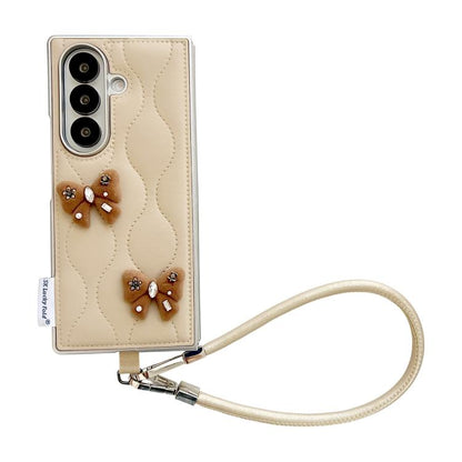 Puffer Jacket Chic Phone Case with Wrist Strap, For Samsung Galaxy Z Flip6/7 FE, For Samsung Galaxy Z Fold7 5G, For Samsung Galaxy Z Flip7 5G, For Samsung Galaxy Z Flip5