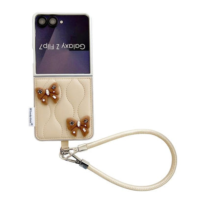 Puffer Jacket Chic Phone Case with Wrist Strap, For Samsung Galaxy Z Flip6/7 FE, For Samsung Galaxy Z Fold7 5G, For Samsung Galaxy Z Flip7 5G, For Samsung Galaxy Z Flip5