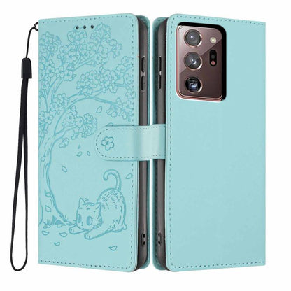 Tree Cat Embossed Flip Vegan Leather Phone Case, For Samsung Galaxy Note20, For Samsung Galaxy Note20 Ultra, For Samsung Galaxy S20 Ultra, For Samsung Galaxy S20, For Samsung Galaxy S20+